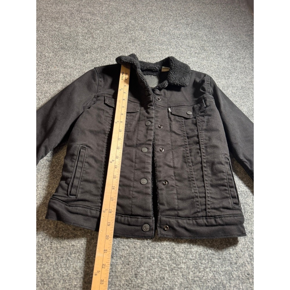 Levi's Black Sherpa-Lined Denim Jacket - Picture 8 of 16